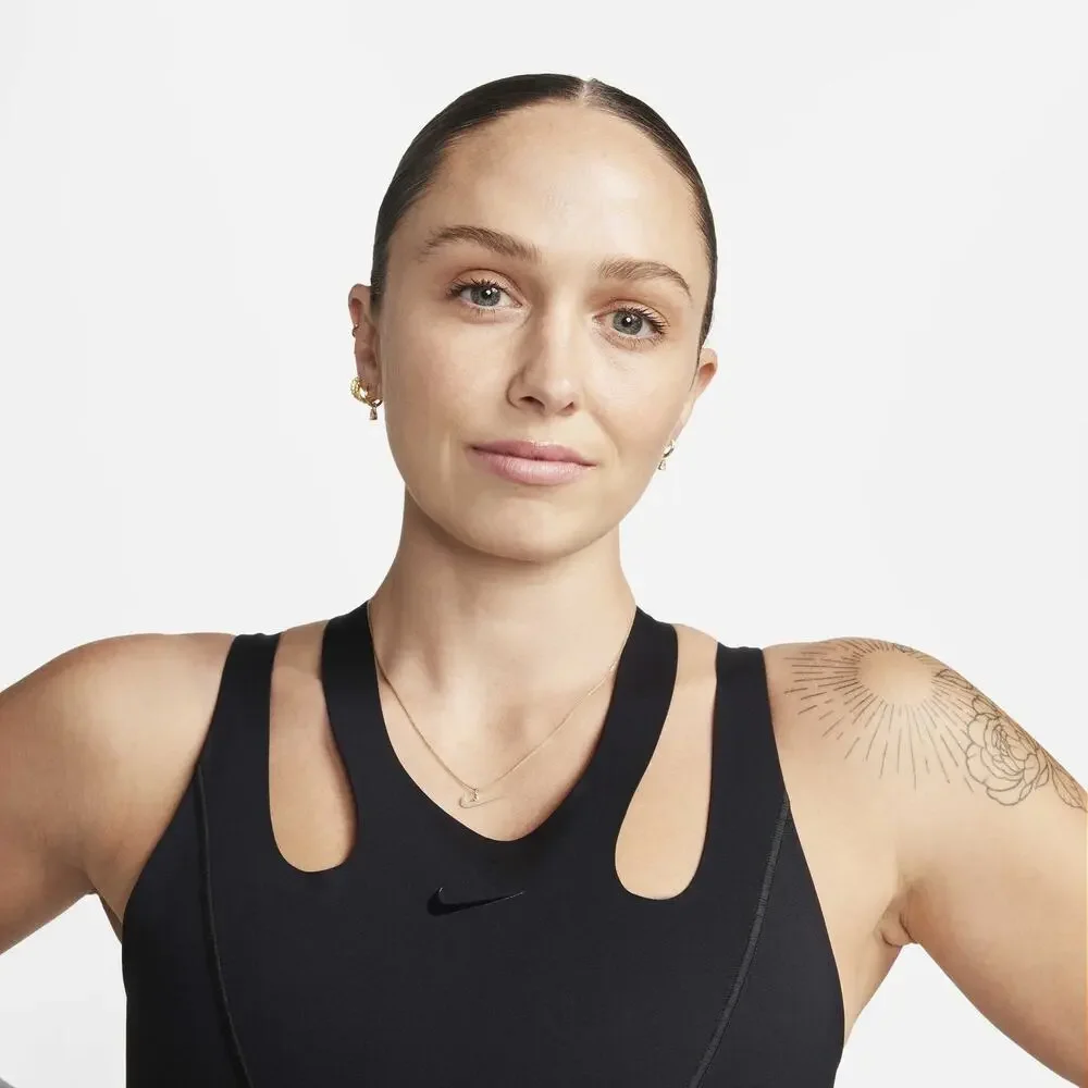New Nike FutureMove Light-Support Non-Padded Strappy Sports Bra Black Sz L